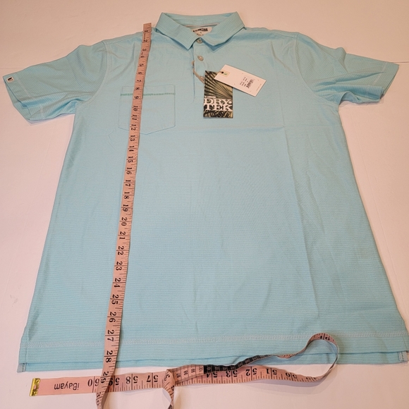 Linksoul Edwards Stripe Polo Dry-Tek Aqua Color Men's Size Small (LS1119) New! - Picture 6 of 12